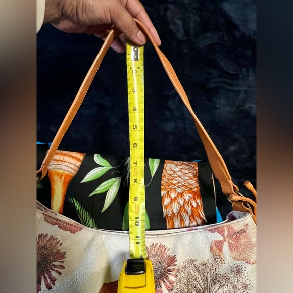 Miss Albright Anthropologie Floral Boho Whimsical Leather Hobo Shoulder Bag - Picture 12 of 14